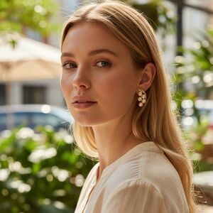 Vintage Napier faux pearl and gold-tone clip earrings